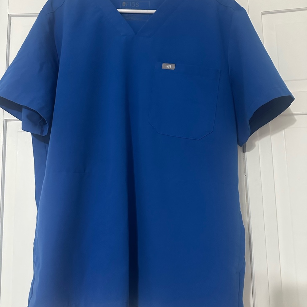 Bundle of 3 Men’s FIGS Technical Collection Royal Blue Scrub Tops Size Large